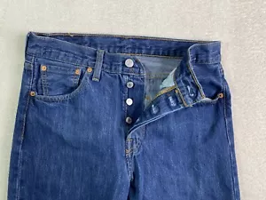 Levis Jeans 30x32 (fit 30x30) Blue 501 Button Fly Classic Straight Medium Wash - Picture 1 of 8