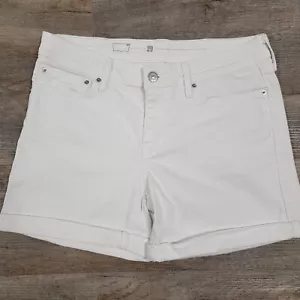 Levi's White Rolled Cuff Shorts Womens Size 29 Waist 5 Pocket Summer Casual - Picture 1 of 8