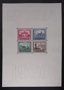 German Reich Stamps Iposta 1930 Mi.446-449 Block I MNH** Signed Schlegel VF - Picture 1 of 3