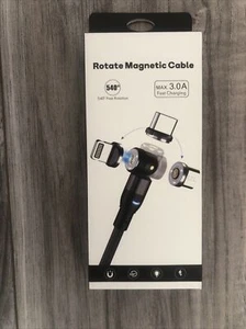 180°+360° Rotate Magnetic Charger Cable Phone Fast Charging Type C Micro USB IOS - Picture 1 of 2