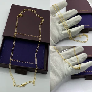 Monica Vinader Alta strukturierte Kette Halskette, 24-61 cm - 18k Gold Vermeil UVP 150£ - Bild 1 von 10