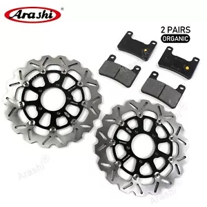 Front Brake Rotors & Brake Pads For Kawasaki NINJA ZX10R / ABS 2011 - 2015 12 BK - Foto 1 di 12