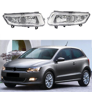 1Pair Front Driving Fog Light Bumper Lamps For VW Polo 6R Hatchback 2009-2013