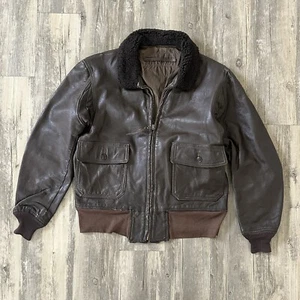 Chaqueta de cuero vintage militar USN The Martin Lane Co Inc G-1 talla 42 - Imagen 1 de 9