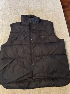 LL Bean Vest Kids Medium (10-12) Black Goose Down Quilted Puffer Full Zip Boys - Picture 1 of 9