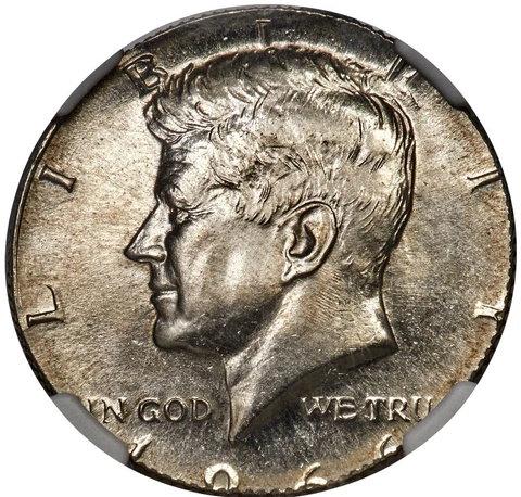 1966 Double Denomination Kennedy Half Struck On Struck Quarter NGC MS65 Error Cover