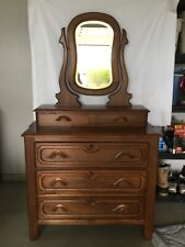 Antique Eastlake Dresser w/Mirror 5 Drawers 37Wx32Hx18D Excellent