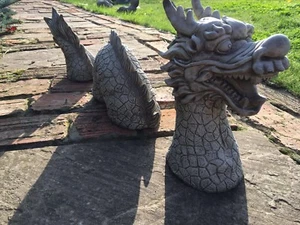 Pièce de dragon chinoise ornement oriental maison ou jardin sculpture statue bonne chance - Photo 1 sur 5