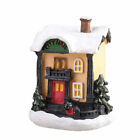 Mini Christmas Scene Xmas House LED Colorful Light Miniature Village Home Decor
