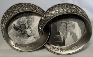 Fetco “And The Two Shall Become One” Wedding Double Rings Picture Frame No box - Picture 1 of 3