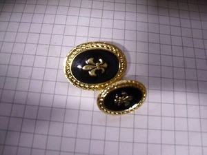 Trachten-Knöpfe Metall gold/schwarz 18 und 24mm mit frz. Lilie Restposten!!! - Bild 1 von 5