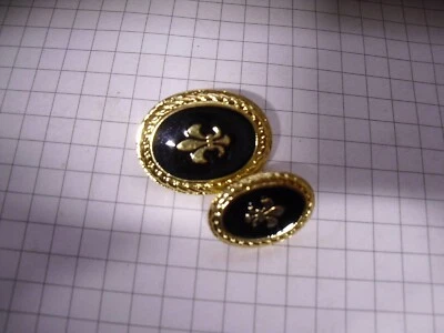 Trachten-Knöpfe Metall gold/schwarz 18 und 24mm mit frz. Lilie Restposten!!! - Bild 1 von 2