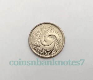 1974 Singapore 5 Cents Coin, KM #2 Uncirculated / Bird-Egret - Picture 1 of 2