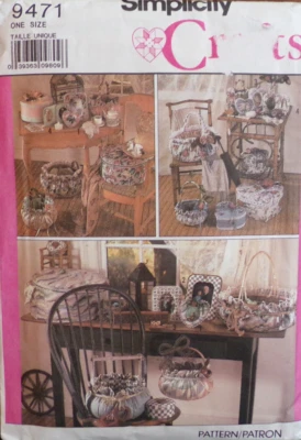 Simplicity Sewing Pattern 9471 Home Decor Frames Covered Boxes Baskets OS VTG UC - Image 1 of 4