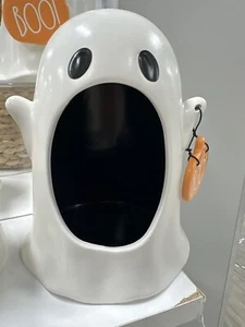 Rae Dunn 2023 Artisan Collection Wide Mouth “BOO” Ghost Pumpkin, Halloween-NEW - Picture 1 of 2