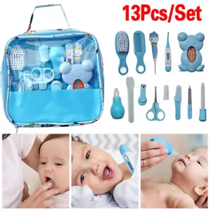 13X Kids Health Care Kit For Newborn Infant Baby Nail Hair Thermo Gift BOY BLUE - Picture 1 of 8