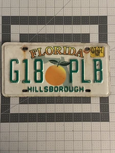 LICENCE PLATE STATE OF FLORIDA HILLSBOROUGH COUNTY TITLE: G18 PLB YEAR: 2007 - Picture 1 of 6