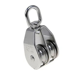 M32 Double Pulley Block 304 Stainless Steel Swivel Eye Pulley Rope Pulley Block - Picture 1 of 6