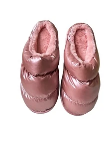 Womens House Shoes Slippers Slides Memory Fax Fur In/Outdoor Pink Rose Size 8 - Picture 1 of 14