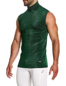 MODUS VIVENDI Glitter Sleeveless Slim Fit Roll Neck Green Lurex Yarns 26331 B88 - Picture 1 of 4