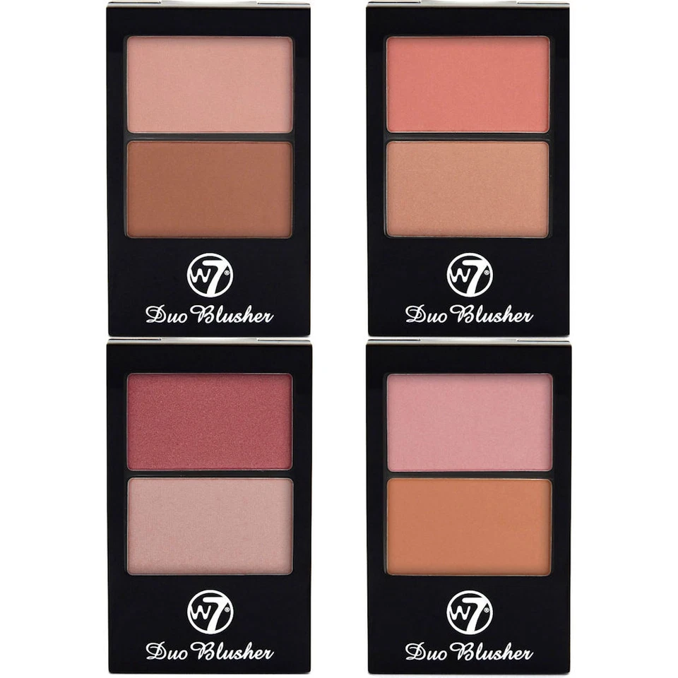 W7 Cosmetics Duo Blusher - Pressed Powder Face Pink Nude Natural Brush Included - Image 1 of 1