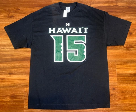 Vintage Colt Brennan University Of Hawaii #15 Black T Shirt Extra Large UH Cover