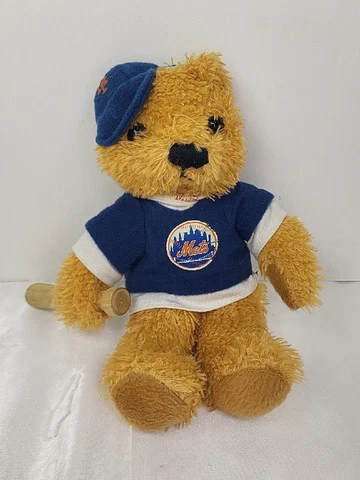 MLB NY Mets 9" Plush Bear With Wooden Bat 2004 Good Stuff Cover