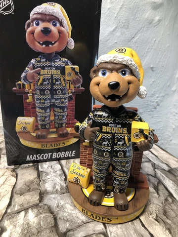 FOCO Boston Bruins BLADES Christmas Holiday Mascot Legends of Ice NHL Bobblehead Cover