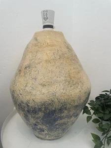 Vintage Large Free Form Pottery Lamp Retro Cottage Heavy British Studio 14" - Picture 1 of 6