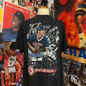 Vintage 90s Boston Red Sox Nomar Garciaparra MLB Baseball T-Shirt Gr. XL - Bild 1 von 6