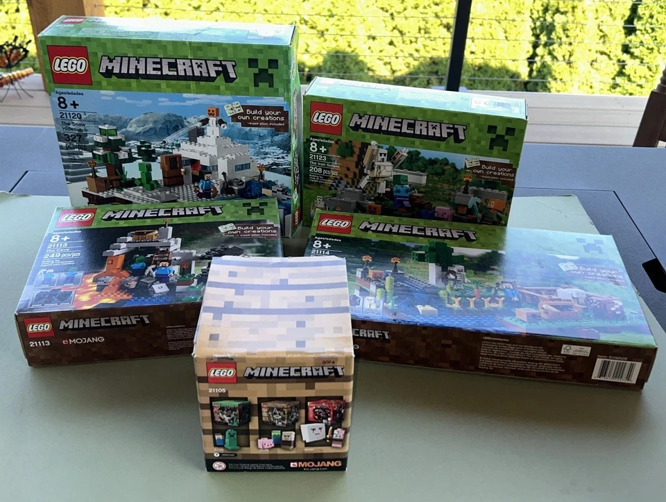 LEGO MINECRAFT LOT OF 5 - Retired Sets: 21105, 21113, 21114, 21120, 21123 Boxes - Image 1 of 4
