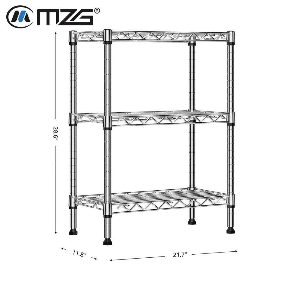 Estantes organizadores de acero apilables de alambre para despensa de 3 niveles 12"*22"*29" Foto 1 de 4