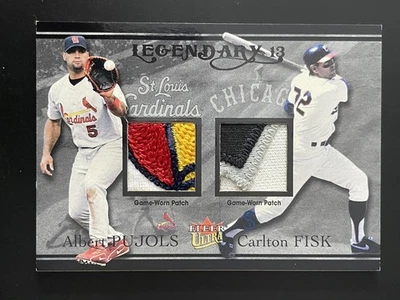 2004 Fleer Ultra Legendary Albert Pujols Carlton Fisk 10/10 Patch - Image 1 of 2