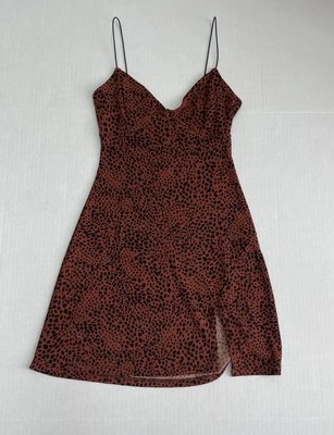 Mini Vestido Windsor Poliéster Extra Pequeño Marrón Mujer Cuello en V Negro Lunares Foto 1 de 4