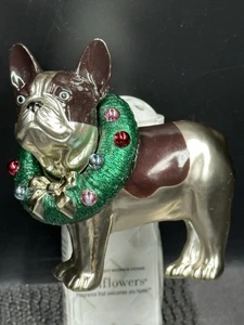 Bath & Body Works Wallflowers Holiday Bulldog w/ Wreath Plug-In Warmer NEW - Picture 1 of 9
