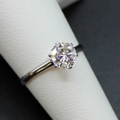 Big Huge 1.06CT Real Natural Diamond Solitaire Engagement Wedding Ring 14k Sz 7 - Image 1 of 4