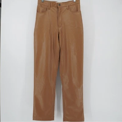 Pantalones rectos de tiro ultra alto Abercrombie & Fitch de cuero vegano años 90 30/10 Foto 1 de 4