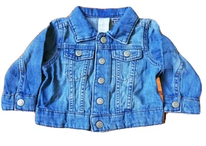 Denim Blue Jacket Stud Button Coat Baby Ages 4 Months To 2 Yrs Toddlers Kids - Picture 1 of 15