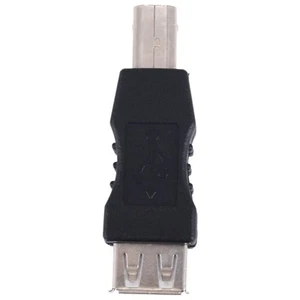 USB printer adapter type A female - type B male black silver tone O8J55190 - Afbeelding 1 van 6