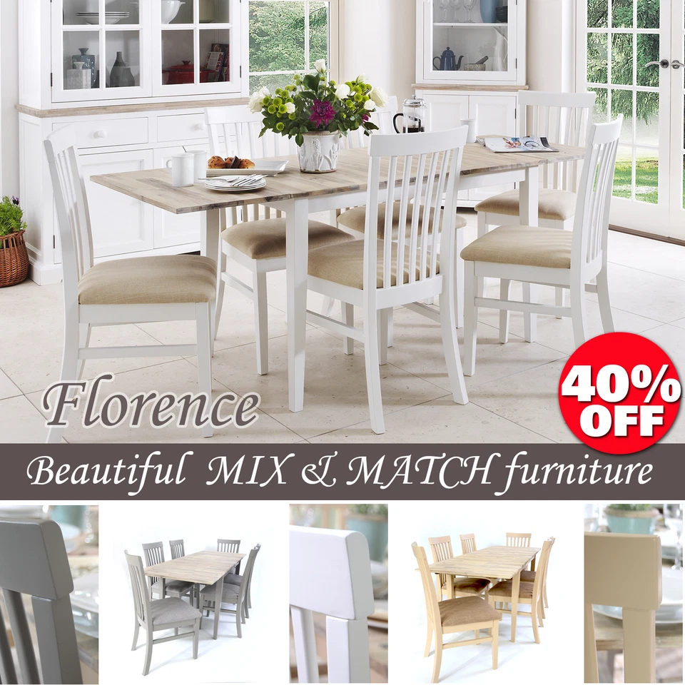 FLORENCE, Stunning Rectangle Extended Kitchen Dining Table and Chairs HI-QUALITY - Image 1 of 1