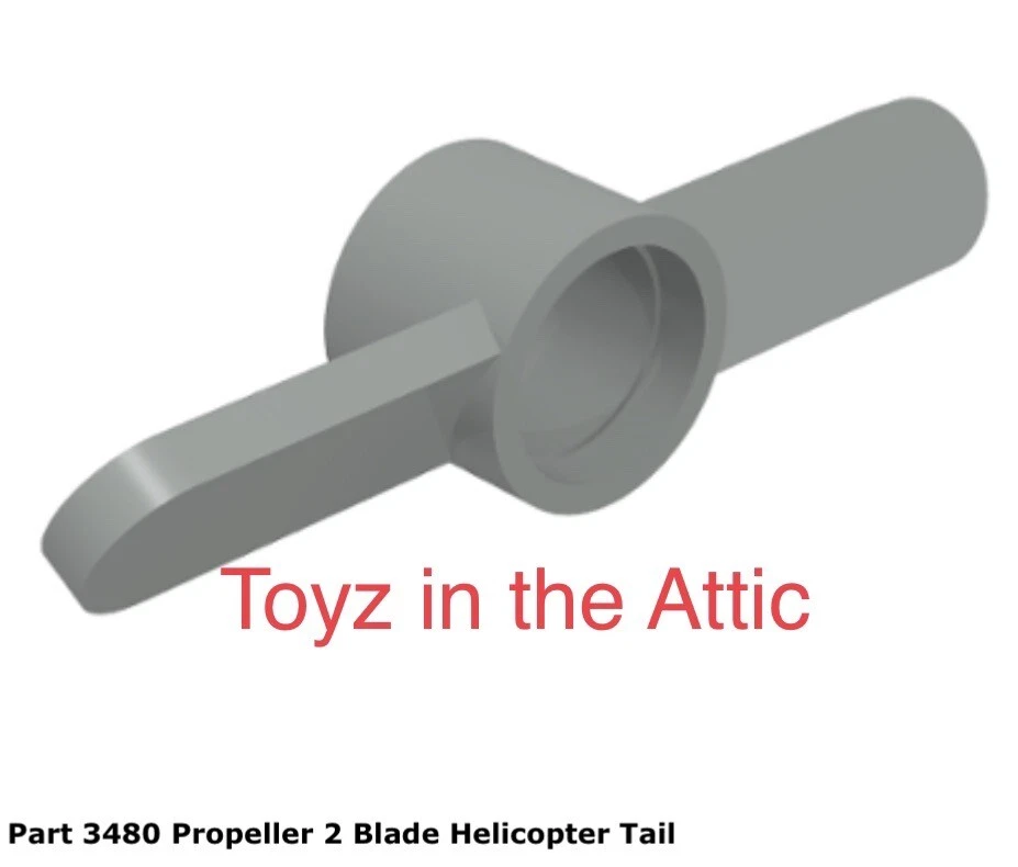 Lego 1x 3480 gris claro hélice 2 hojas cola de helicóptero Foto 1 de 1