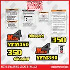 Yamaha Moto 4 Moto4 Full Kit YFZ350 Warning Decals Sticker Full Kit Replica