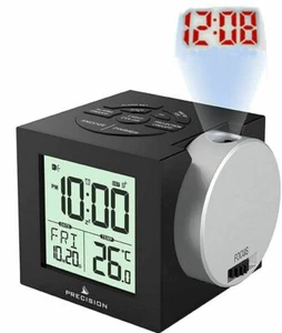 Precision Black Radio Controlled Projection Digital Alarm bedside Clock AP057 - Picture 1 of 4