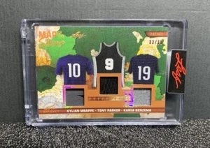 2023🔥Viva la France Kylian Mbappe Tony Parker Benzema Game Used Jersey Leaf SSP - Picture 1 of 7