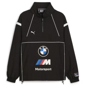 Puma BMW M Race 1/4 Zip Jacket Mens Black Casual Athletic Outerwear 62519201 NEW - Picture 1 of 5