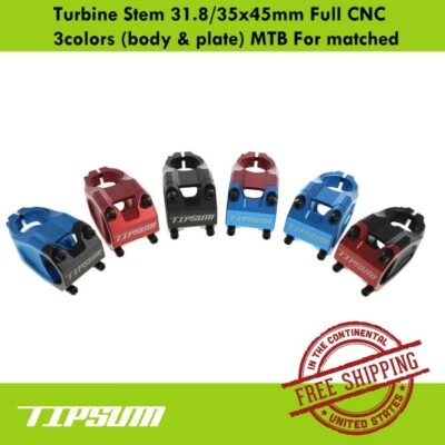 Tipsum Turbine Stem 31.8/35x45mm Full CNC 3colors (body & plate) MTB For matched - Image 1 of 4