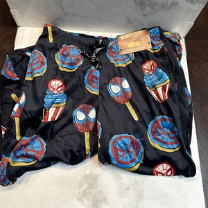 NEW MARVEL ADULT MEDIUM HAPPY BOXER SPIDERMAN FLEECE VELOUR PAJAMA PANTS CC2 - Picture 1 of 7