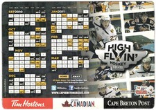 2010-11 Cape Breton Screaming Eagles LHJMQ QMJHL Magnet Hockey Schedule !!!