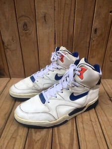 1990 VTG Nike white leather HI TOP Men's Basketball Sneakers Uk 11 USA 12 EUR 46 - Picture 1 of 24