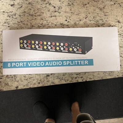 Video Audio 3 RCA Composite AV 8 Ports Selector 8-Way Splitter Box New(other) - Image 1 of 4